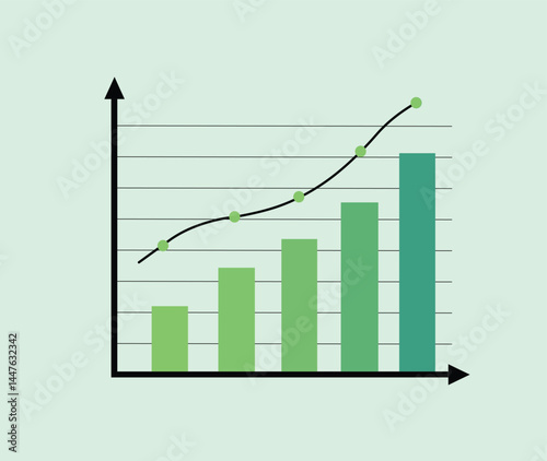 Visual Representation of Data Trends A Bar and Line Graph