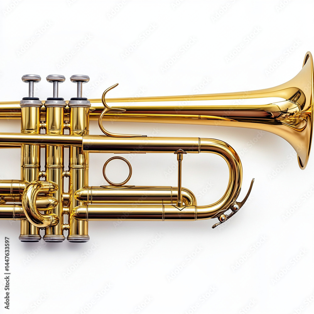 Obraz premium brass trumpet isolated on white