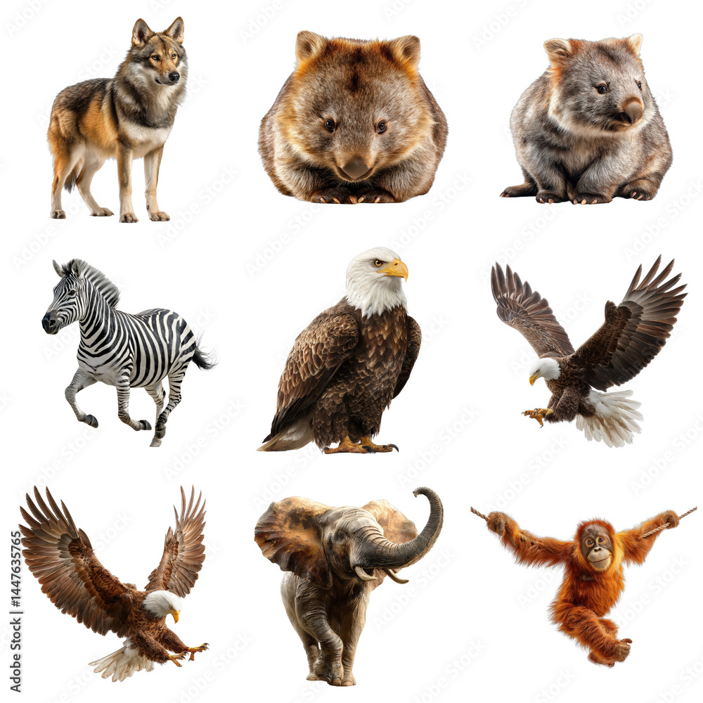 custom made wallpaper toronto digitalIsolated Collection of Wild Animals