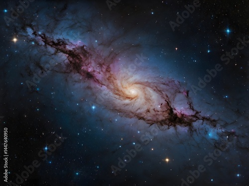 Stunning Spiral Galaxy Image: High-Resolution View of Cosmic Dust, Stars, and Interstellar Beauty in Deep Space Photography