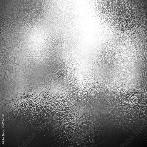 A close-up of finely textured, frosted glass that creates a soft grainy effect throughout the composition. The glass appears almost metallic due to its silvery tone.