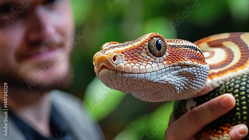 Experience the intriguing world of reptiles through vivid visuals. Get captivated by their elegance and charm. Perfect for nature lovers and curious minds. AI