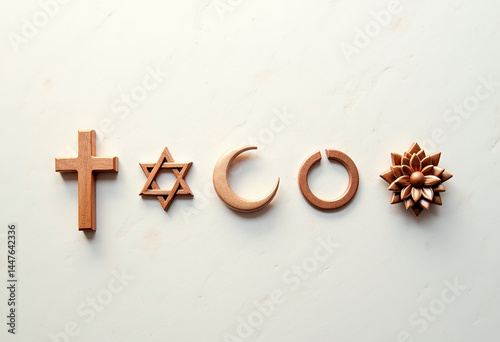 Faith symbols in minimalist and harmonious composition
