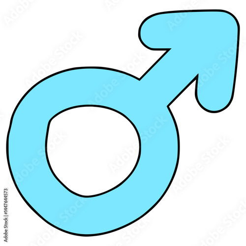 doodle male symbol illustration hand drawn isolated vector