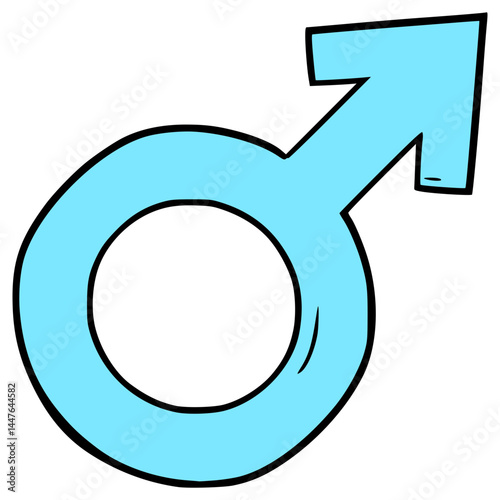 male symbol illustration hand drawn isolated vector