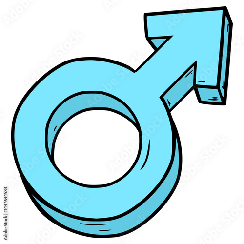 male symbol illustration hand drawn isolated vector