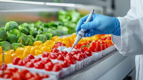 Quality Control Lab Technician Analyzing Frozen Foods Frozen Food Factory Laboratory Indoor Quality Assurance