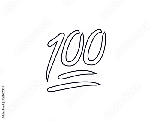 100 points vector illustration emoji symbol sign icon flat design
