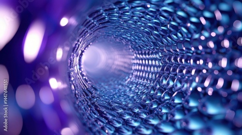 Wallpaper Mural Tunnel of Innovation: A mesmerizing perspective, diving deep into a futuristic tunnel crafted from intricate mesh, illuminated by an ethereal glow. Torontodigital.ca