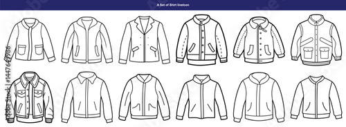Collection of Casual Jacket Icon Set