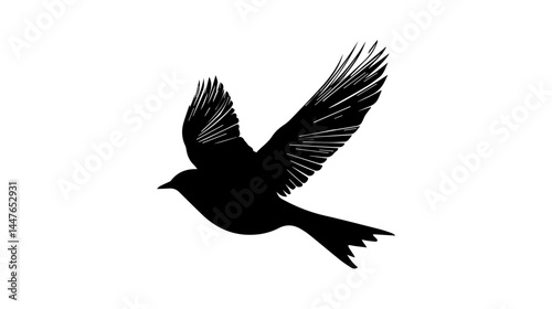 Minimalist Black Silhouette of a Dancing Figure in Dynamic Pose with Abstract Shapes Representing Movement and Energy