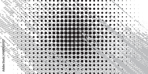 Gradient halftone. Gradient dotted, spray fine dots and halftone seamless dots background geometric vector pattern horizontal pattern template set. dots vector