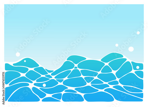 Geometric pattern: a blue sea wave in the summer