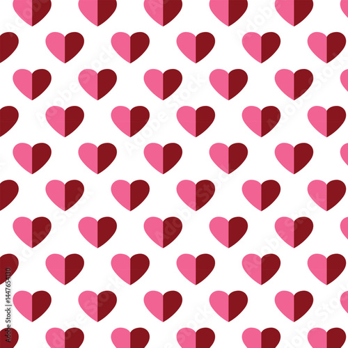 Square background with repeating heart pattern for valentines day websites and graphic resources.
