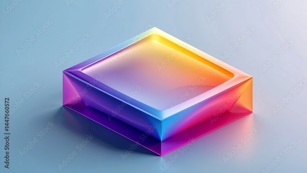 Isometric rendering of a colorful rectangular object Isometric rendering of a colorful rectangular object