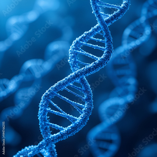 Image of molecular blue dna strand structure