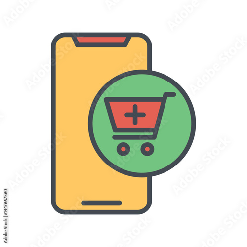 Mobile Shopping Icon Design