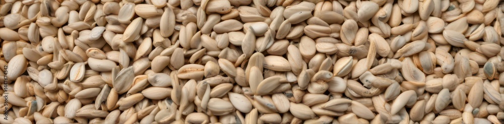 A large pile of sunflower seeds, some shells visible , healthy eating, plant, detail A large pile of sunflower seeds, some shells visible , healthy eating, plant, detail