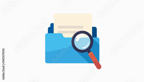 Digital file inspection with magnifying glass, enhancing clarity