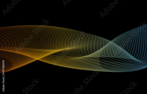 abstract glowing blue green orange wavy lines background texture. background for desktop, phone, presentation.