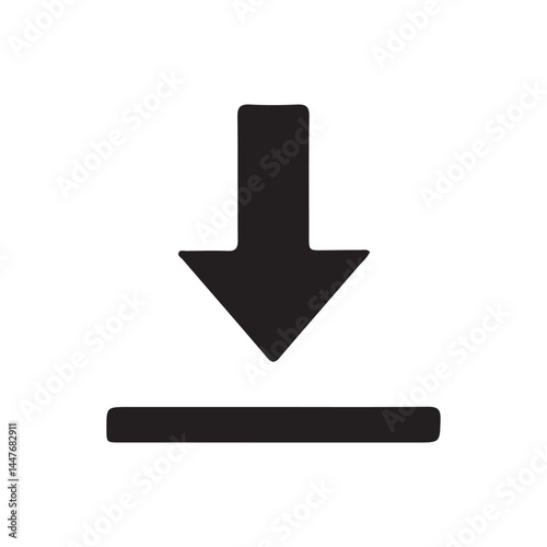 simple download icon isolated on white background