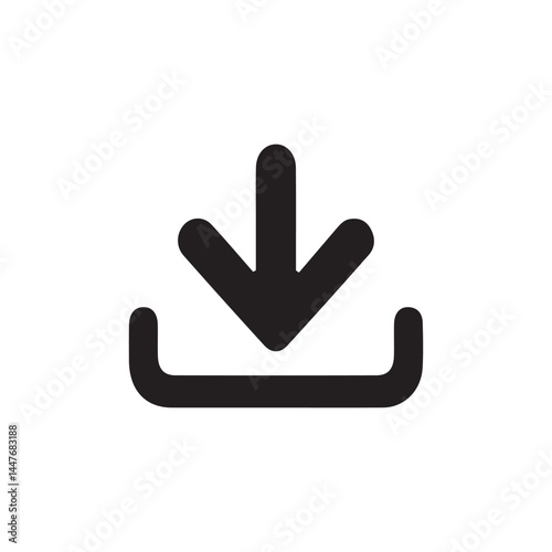 simple download icon isolated on white background
