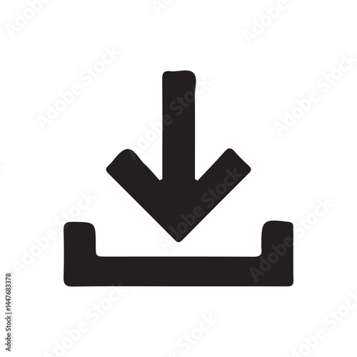 simple download icon isolated on white background