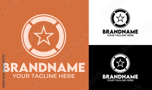Star badge logo design template for sports team security brand or military inspired identity