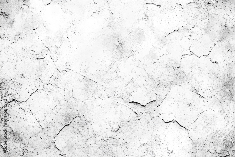 Obraz premium White textured wall, cracked surface, monochrome