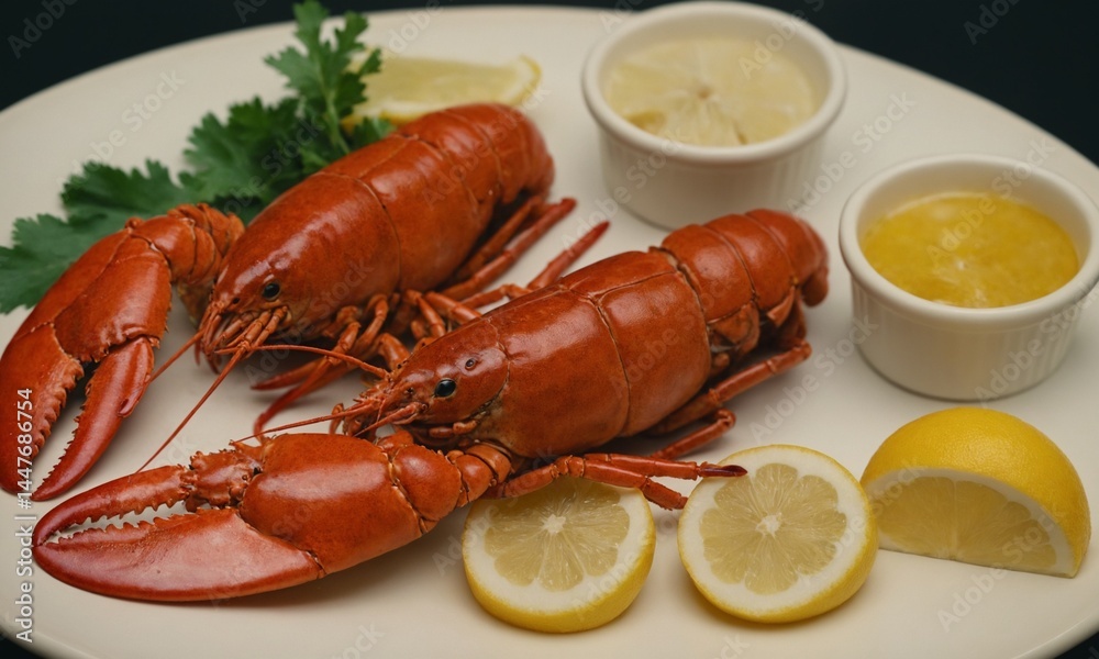 바닷가재 씨푸드 멋진 플레이팅