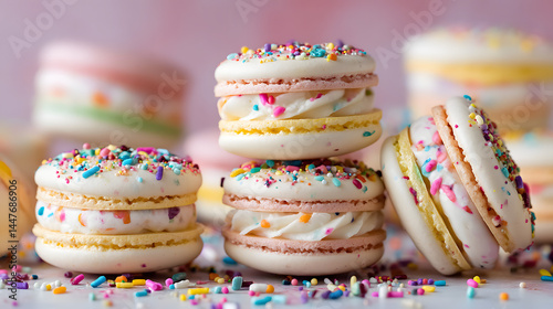 Minimalist dessert plating with macaron, lighting enhancing its charm