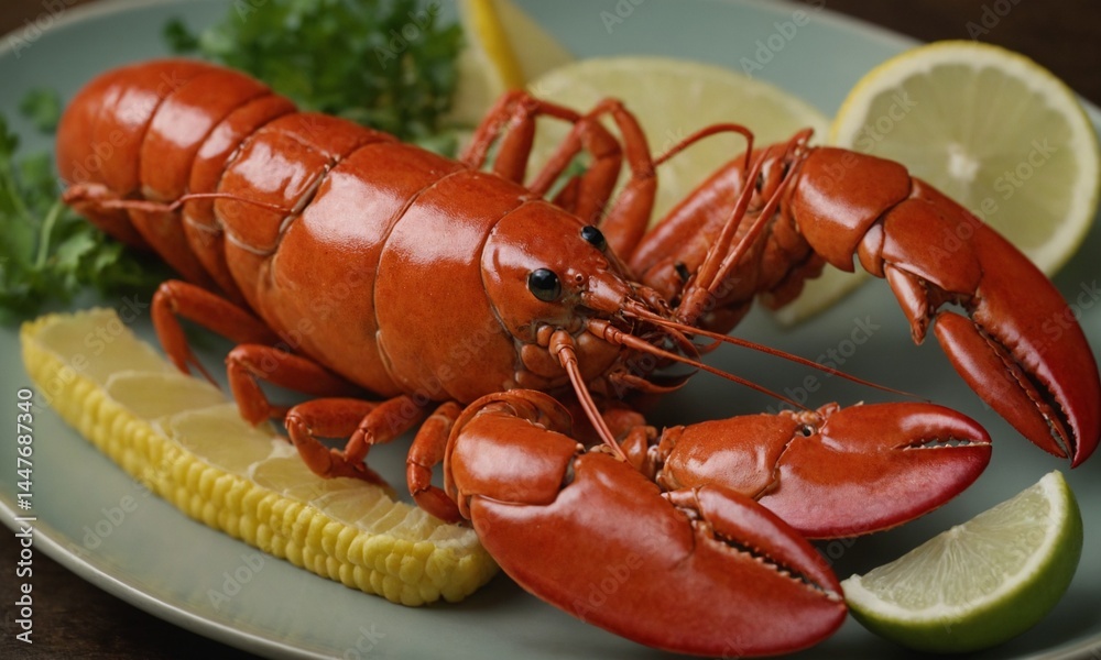 바닷가재 씨푸드 멋진 플레이팅