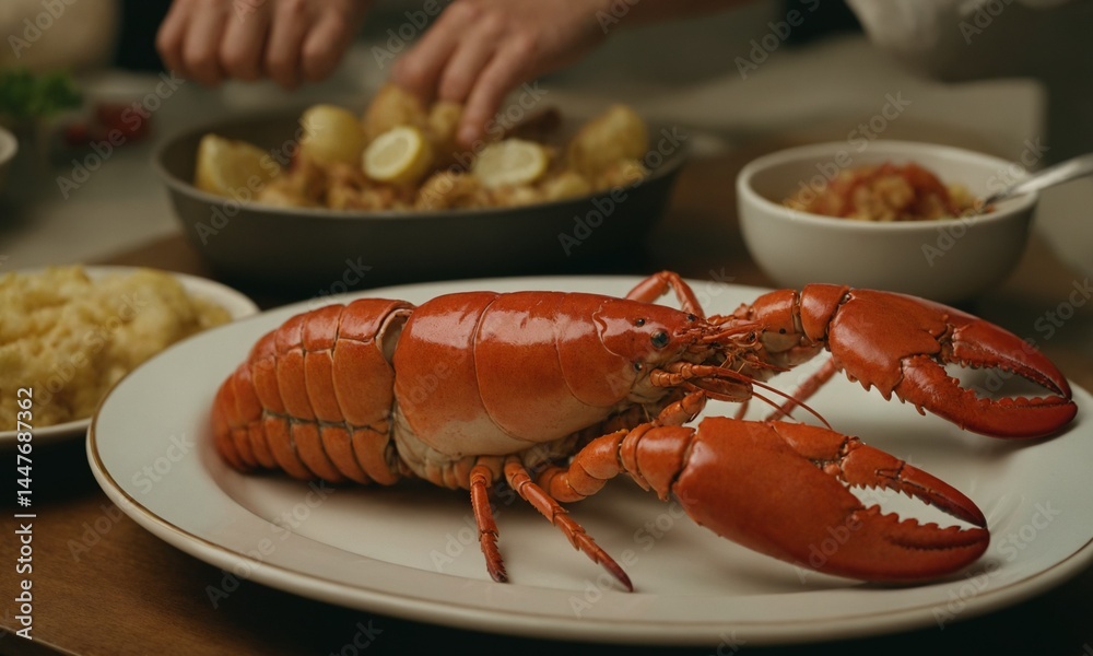 바닷가재 씨푸드 멋진 플레이팅