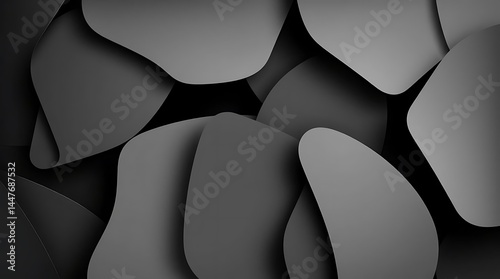  Modern Abstract Black and White Geometric Image: Dynamic Polygonal Shapes for Creative Projects