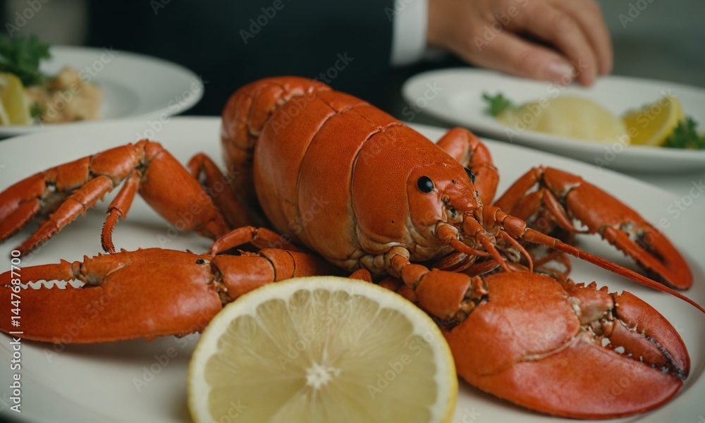 바닷가재 씨푸드 멋진 플레이팅