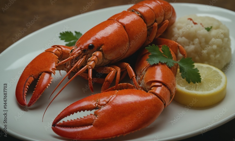 바닷가재 씨푸드 멋진 플레이팅