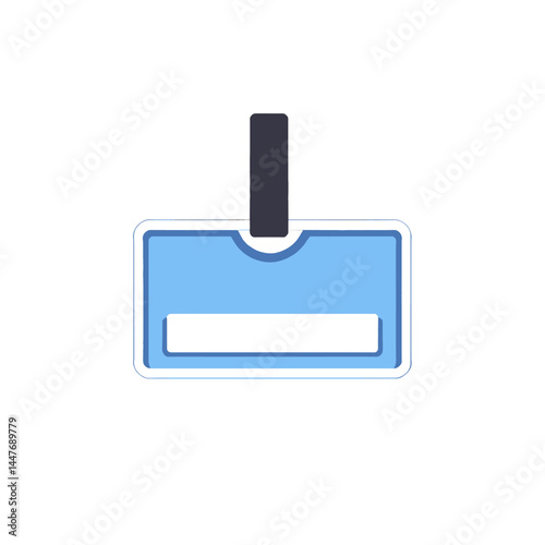 Blue ID Badge Mockup with Clip_Professional Identification Card Template_Employee Pass for Secure Access_Blank Name Tag for Events and Conferences_Personnel ID Badge