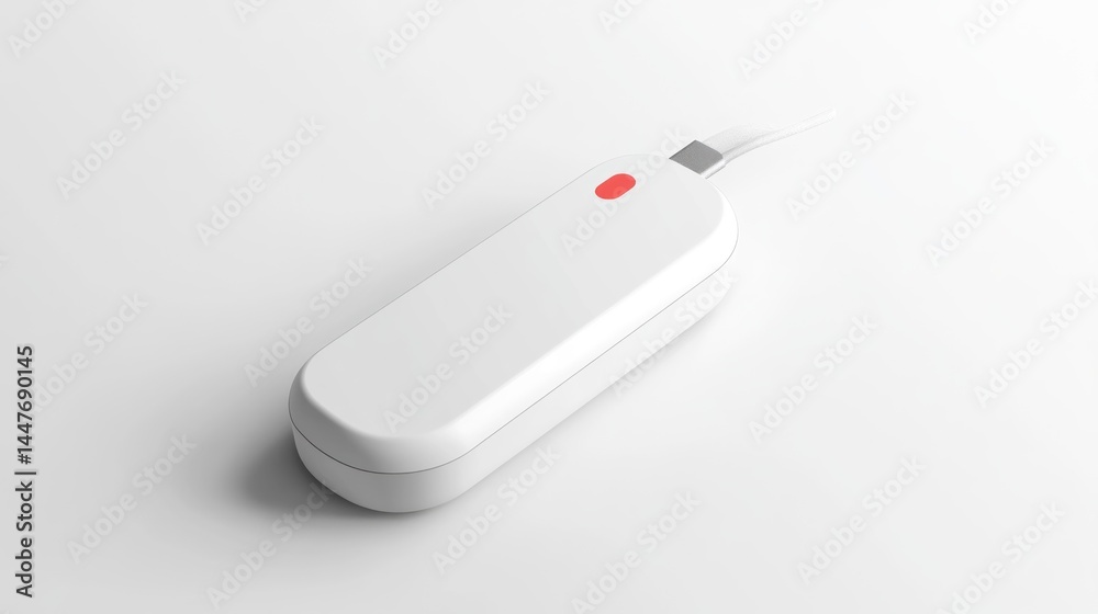 Compact white device with cord Compact white device with cord