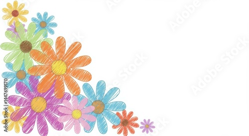 Colorful Flower Arrangement Sketch