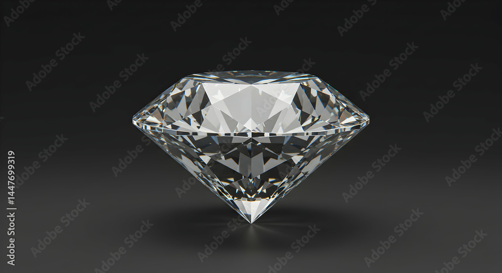 Brilliant and Sparkling Diamond Gemstone Against Dark Background Brilliant and Sparkling Diamond Gemstone Against Dark Background