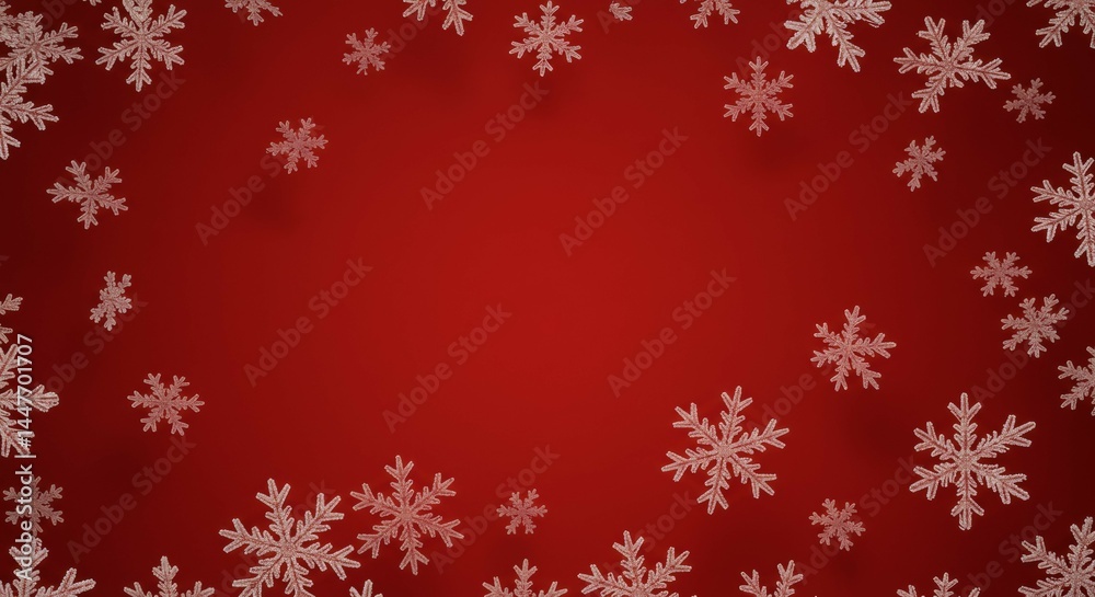 Snowflake on Red Background Snowflake on Red Background