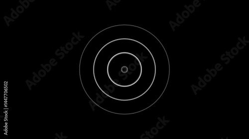 Minimal radio wave radiating motion graphic.