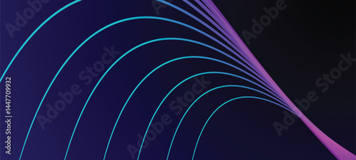 Obraz na płótnie A dynamic abstract background featuring futuristic gradient wave lines in purple and blue tones over a dark backdrop, perfect for tech, digital, or modern design projects. w salonie