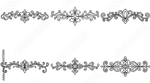 Collection of elegant floral decorative borders for invitations and other design projects