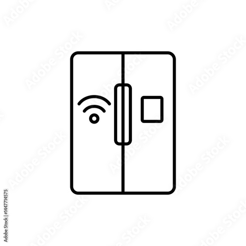 Smart refrigerator line icon vector, with editable stroke, great for food tech apps and kitchen dashboards