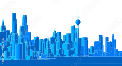 modern city metropolis 3d illustration