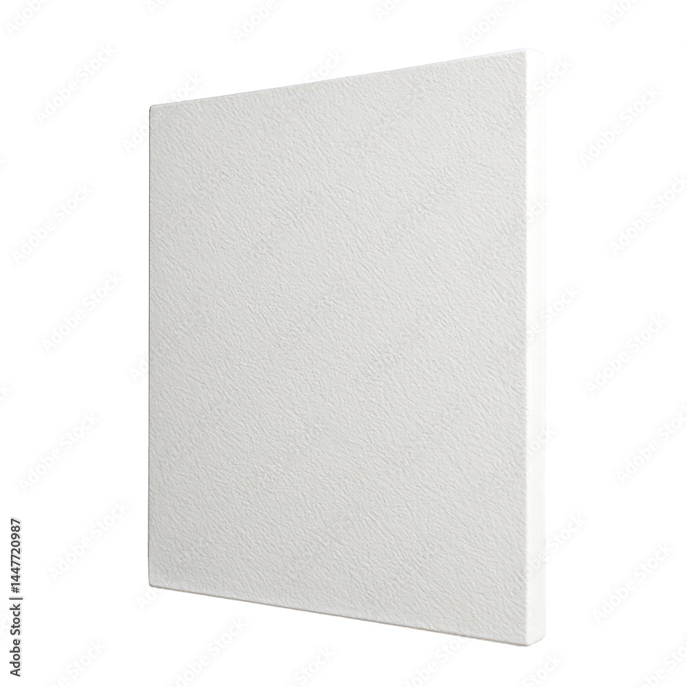 Fototapeta premium Minimalist presentation of a clean white textured blank rectangular object with defined edges and a subtle surface pattern.