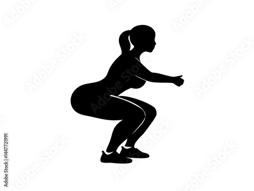  Plus Size Woman Doing a Squat Exercise