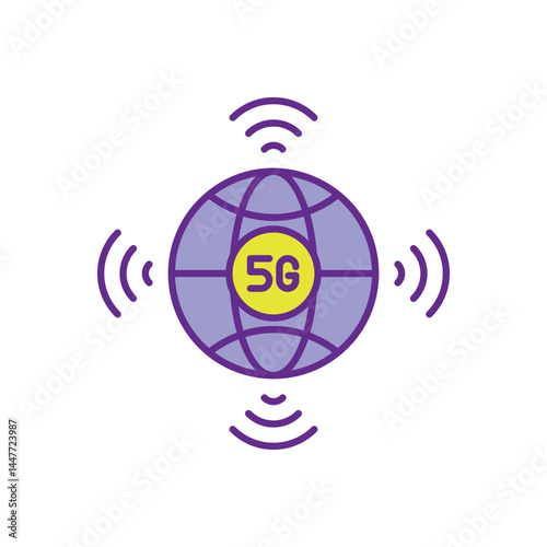 5G IoT Connectivity Icon vector stock illustration