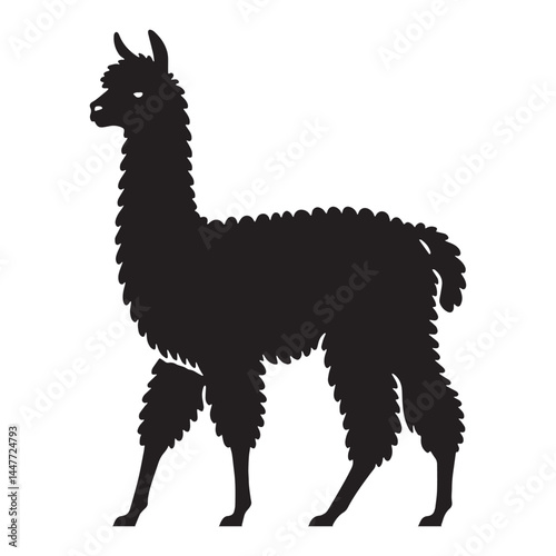 Stylized alpaca silhouette vector optimized for graphic versatility – alpaca silhouette – alpaca vector – alpaca illustration – silhouette of alpaca

